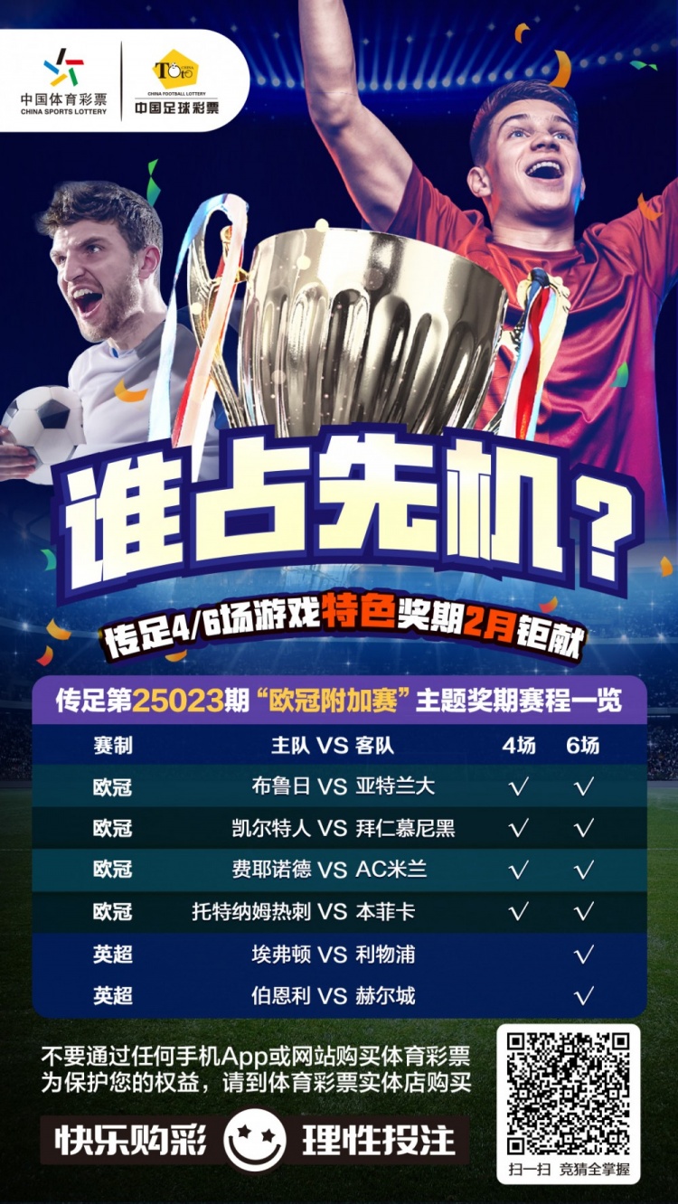  誰占先機(jī)？！傳足特色獎(jiǎng)期第25023期聚焦歐冠附加賽