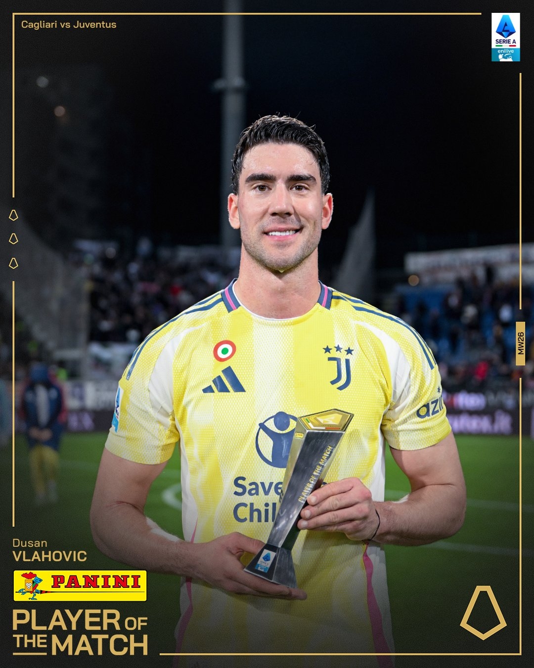 打進(jìn)致勝進(jìn)球！弗拉霍維奇當(dāng)選尤文1-0卡利亞里全場(chǎng)最佳球員
