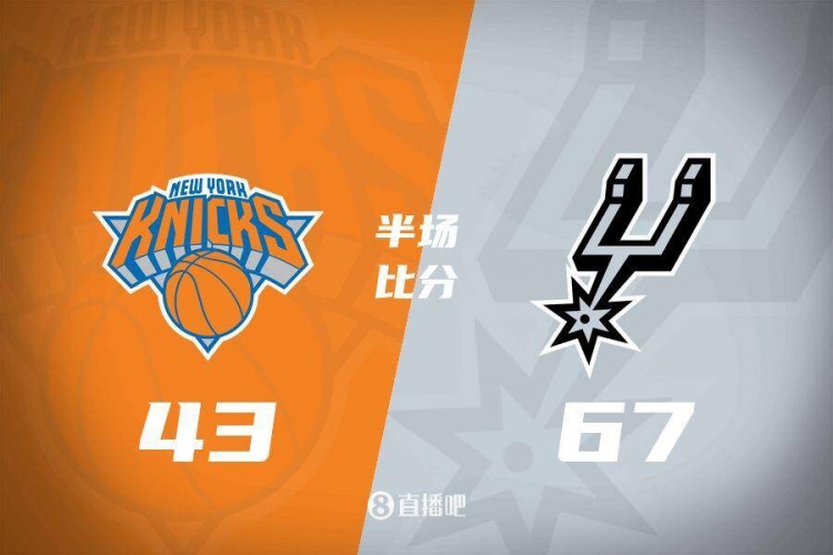  花了？馬刺半場4人得分上雙67-43領(lǐng)先尼克斯24分 唐斯19分