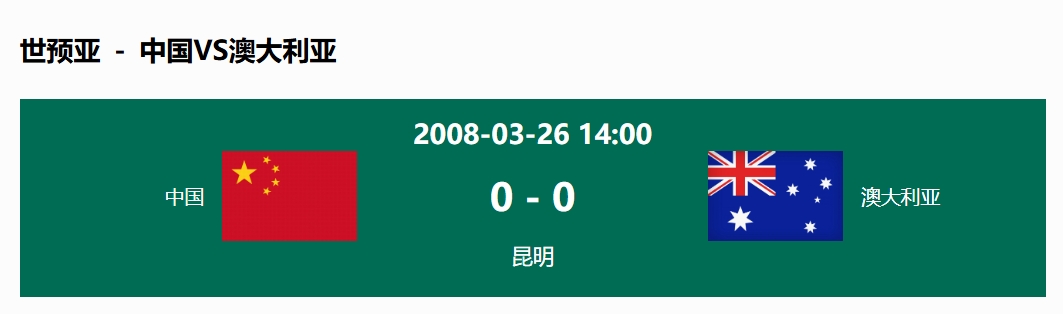  沒輸過！國足在主場世預賽和澳大利亞僅交手一次，0-0互交白卷