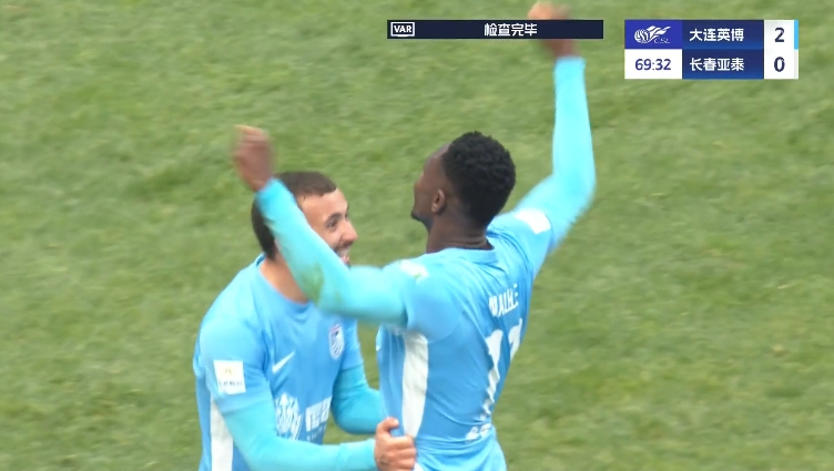  馬萊萊大連處子球！呂焯毅助攻馬萊萊破門，大連英博2-0亞泰