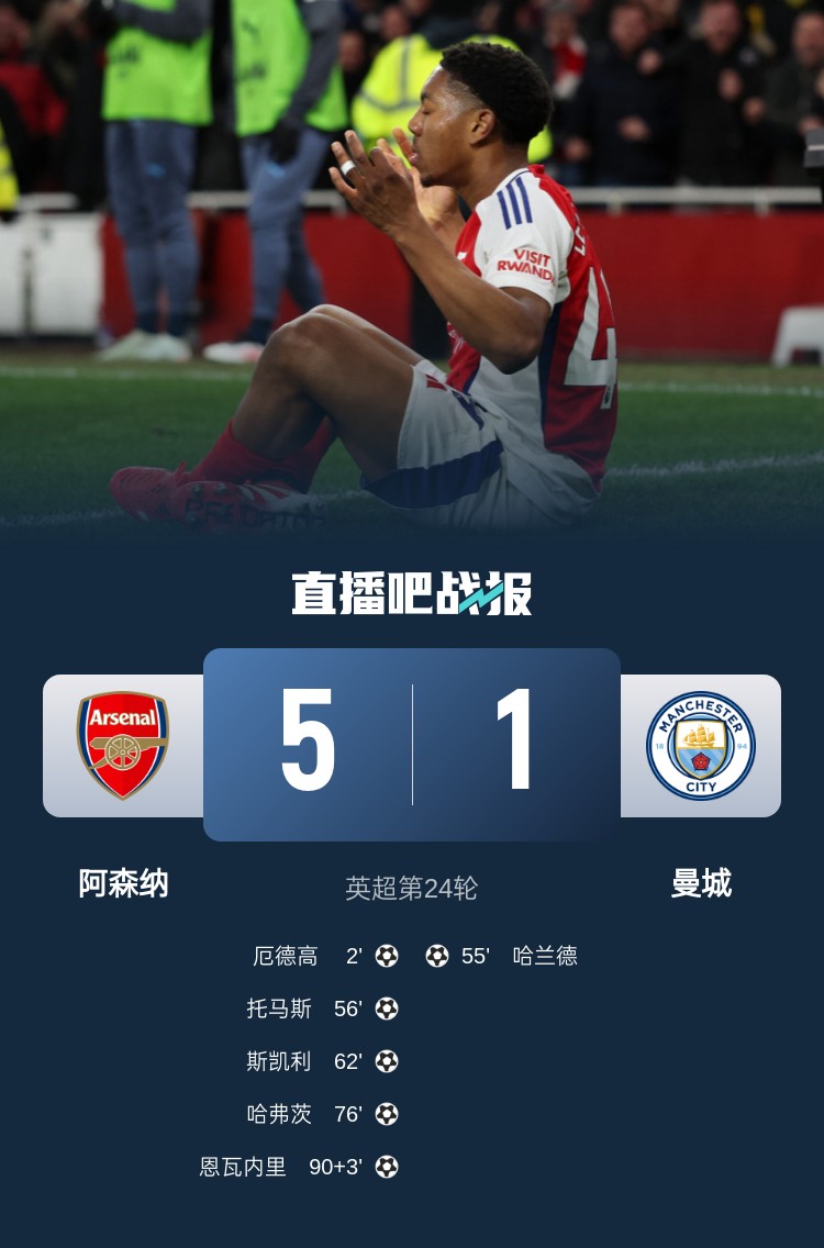  硬氣槍手無畏強(qiáng)敵！阿森納本賽季5-1碾壓曼城，3-0完勝皇馬