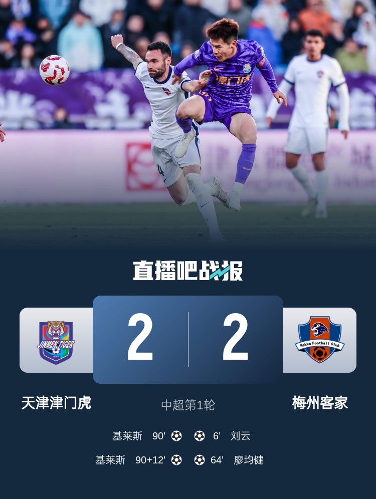  和風(fēng)勁吹！今日下午中超4場比賽全部以平局收場